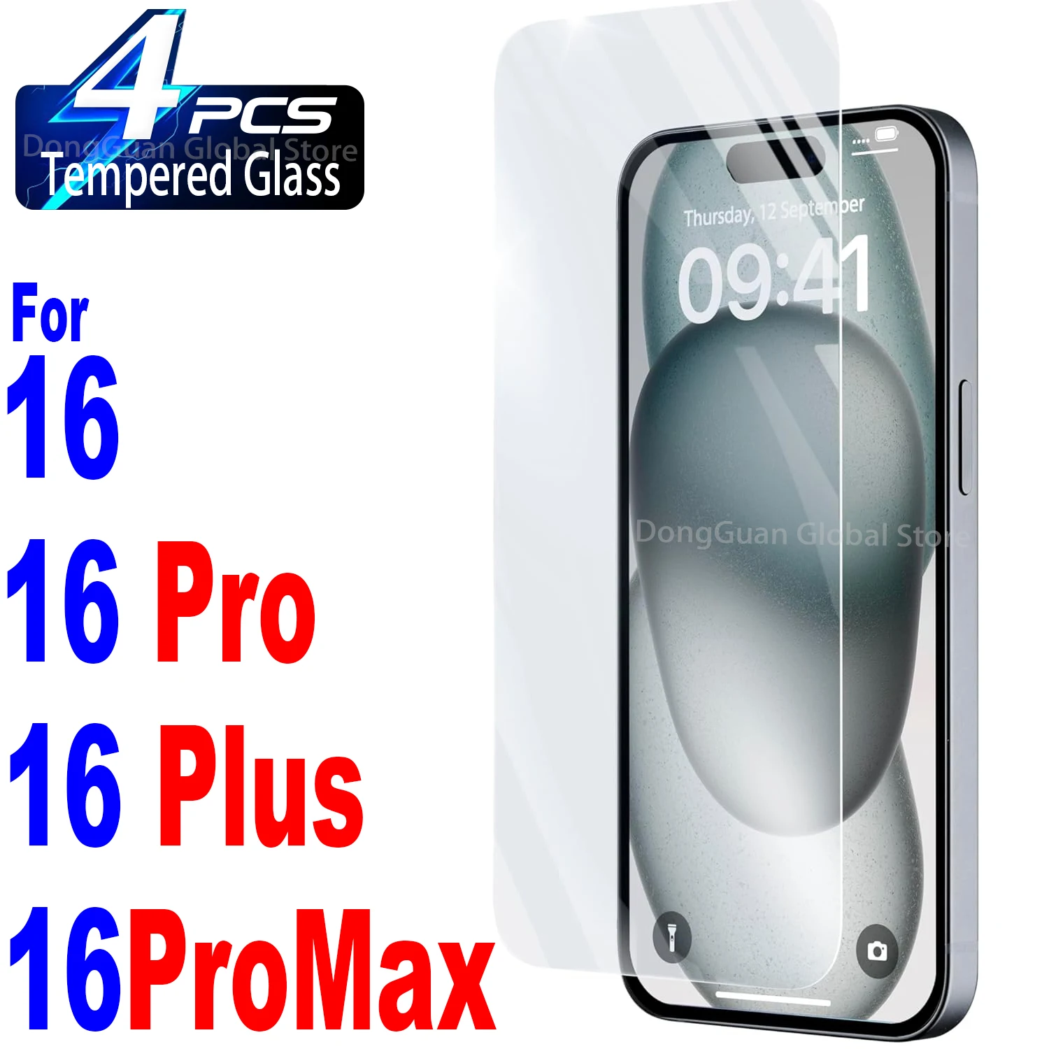 

2Pcs/4Pcs 9H Tempered Glass For iPhone 16 Pro Max Plus Screen Protector Glass Film