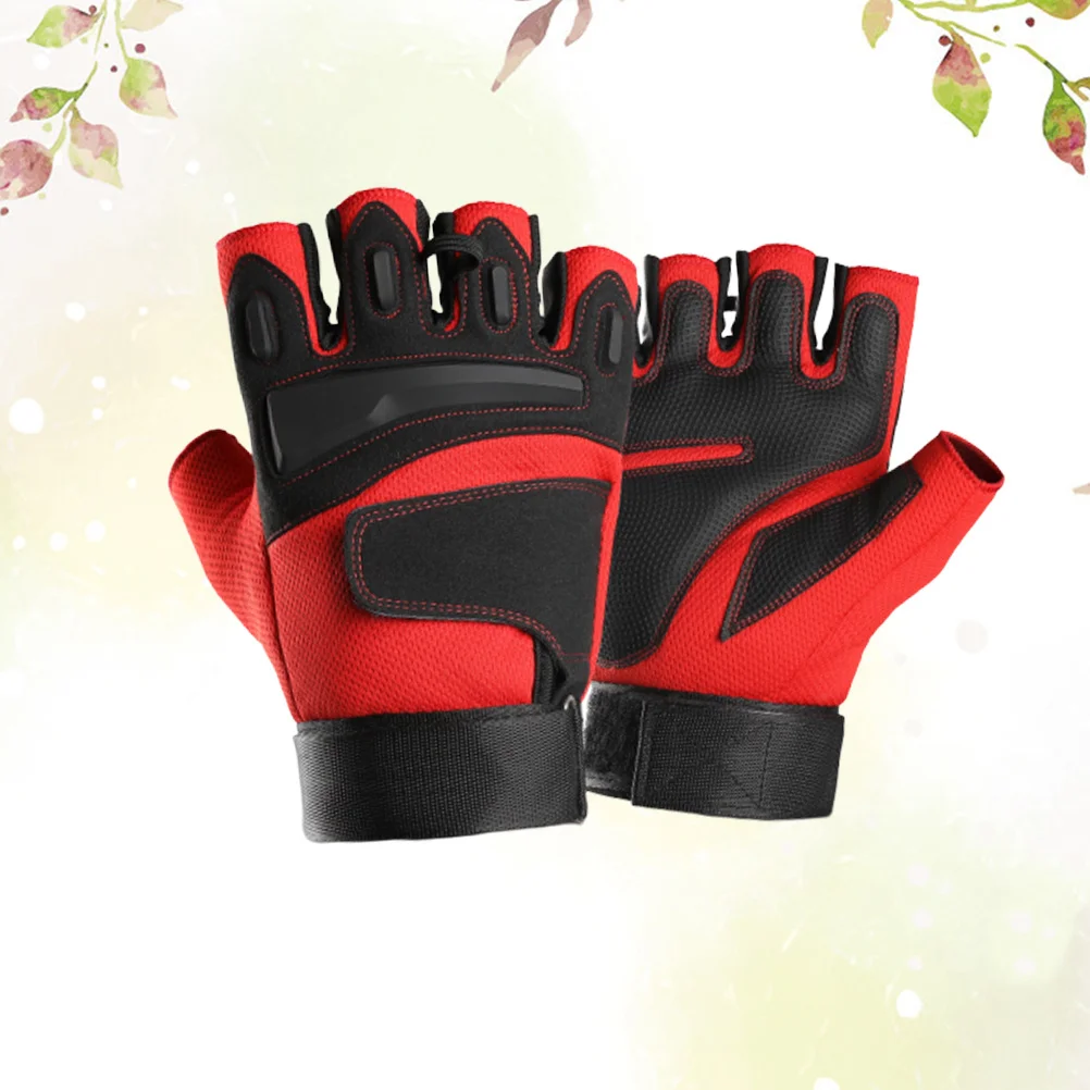 

1 Pair Half-Finger Gloves Riding Cycling Hand Protection Breathable Anti-Slip Durable Outdoor Gym Climbing Workout
