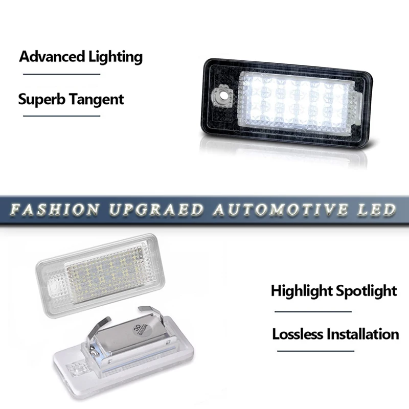 Canbus nessun errore LED targa posteriore lampada per Audi A3 8P Q7 4L A6 C6 RS6 A4 B6 B7 S4 RS4 A5 8F S5 A8 S8 luci Auto