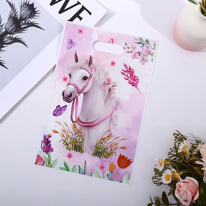 50Pcs Pink Horse Theme OPP Gift Packing Bag Cowgirl Candy Cake Bag for Girl Birthday Bachelorette Wedding Party Decoration view 4