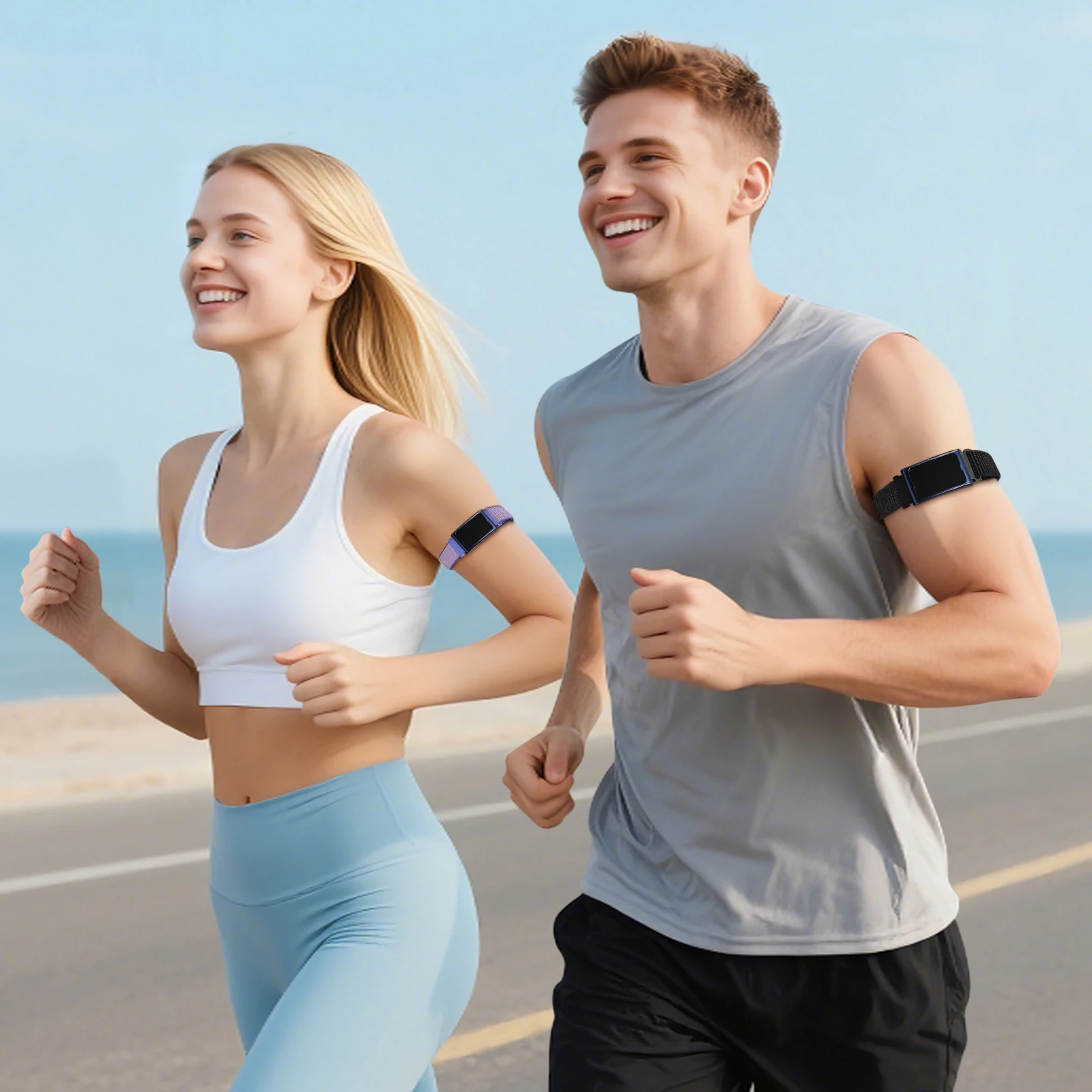 Elastic Braided Nylon Ankle Strap,For Amazfit Helio/Garmin Venu 3/2/Vivoactive 4/Forerunner 265/255 22mm Sports Bicep Band view 6