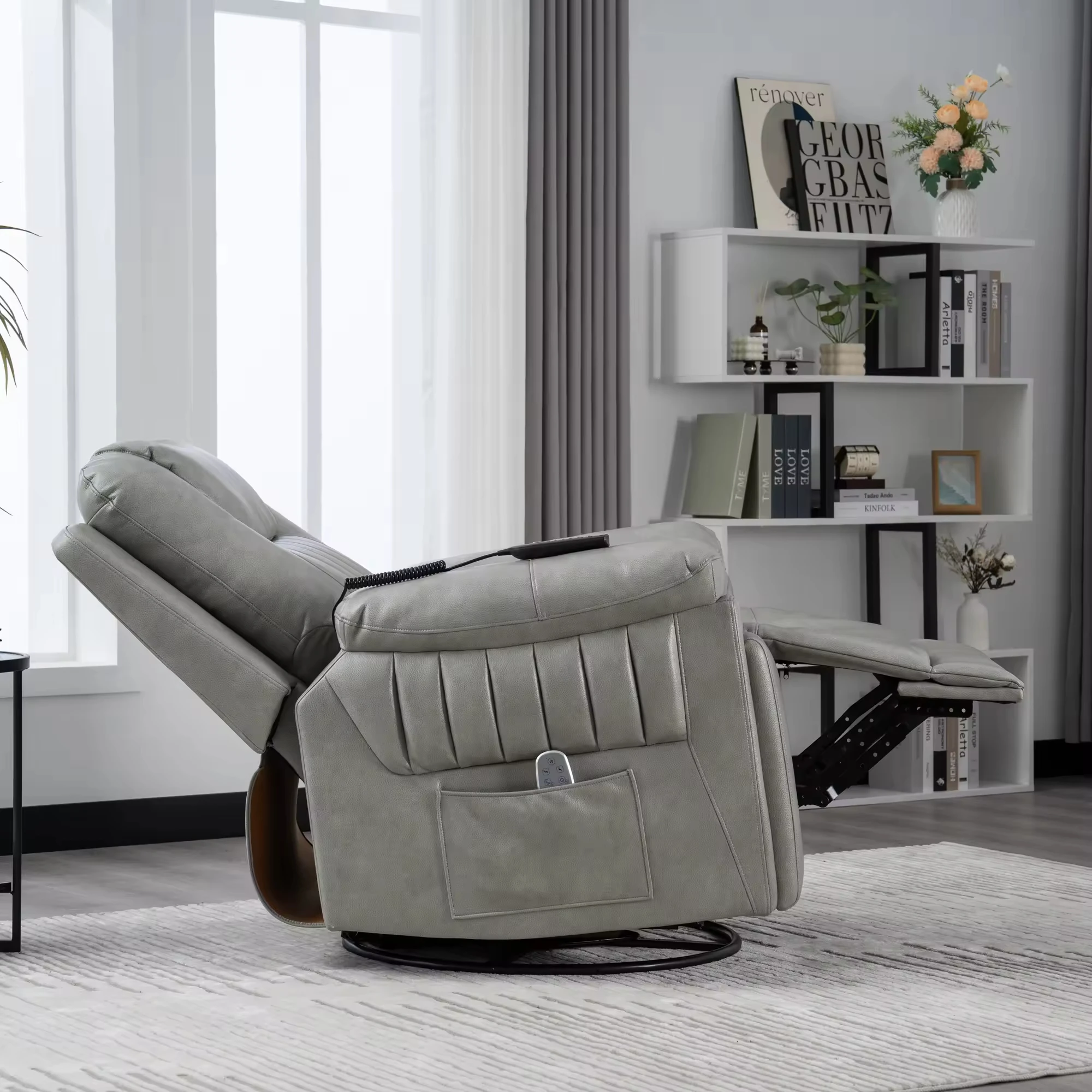 Modern Design Single Synthetic Leather Electric Recliner Sofa Massage Chair Adjustable 360-degree Rotating Chair For Living