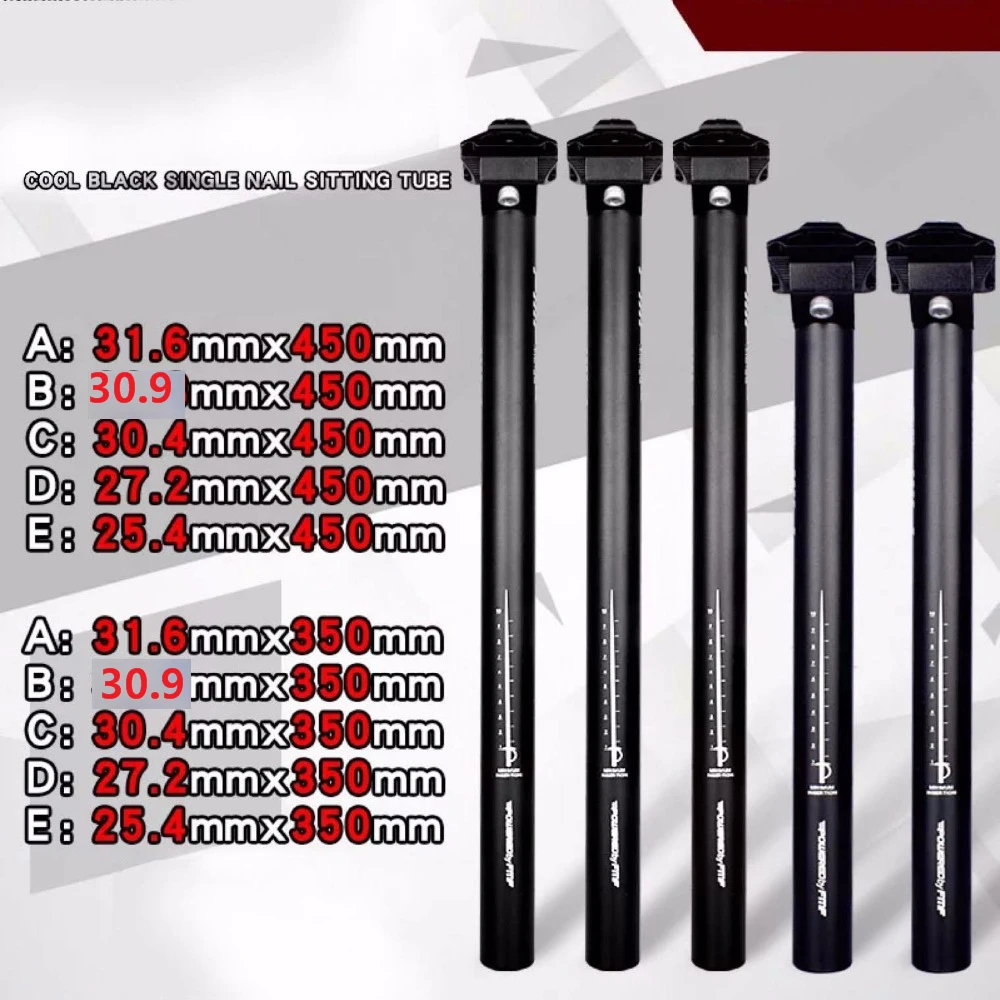 Bike Seatpost Aluminum Alloy Black Cycle MTB Road Bikes Parts 25.4/27.2/28.6/30.4/30.9/31.6/350/450mm Bicycle Seat Post