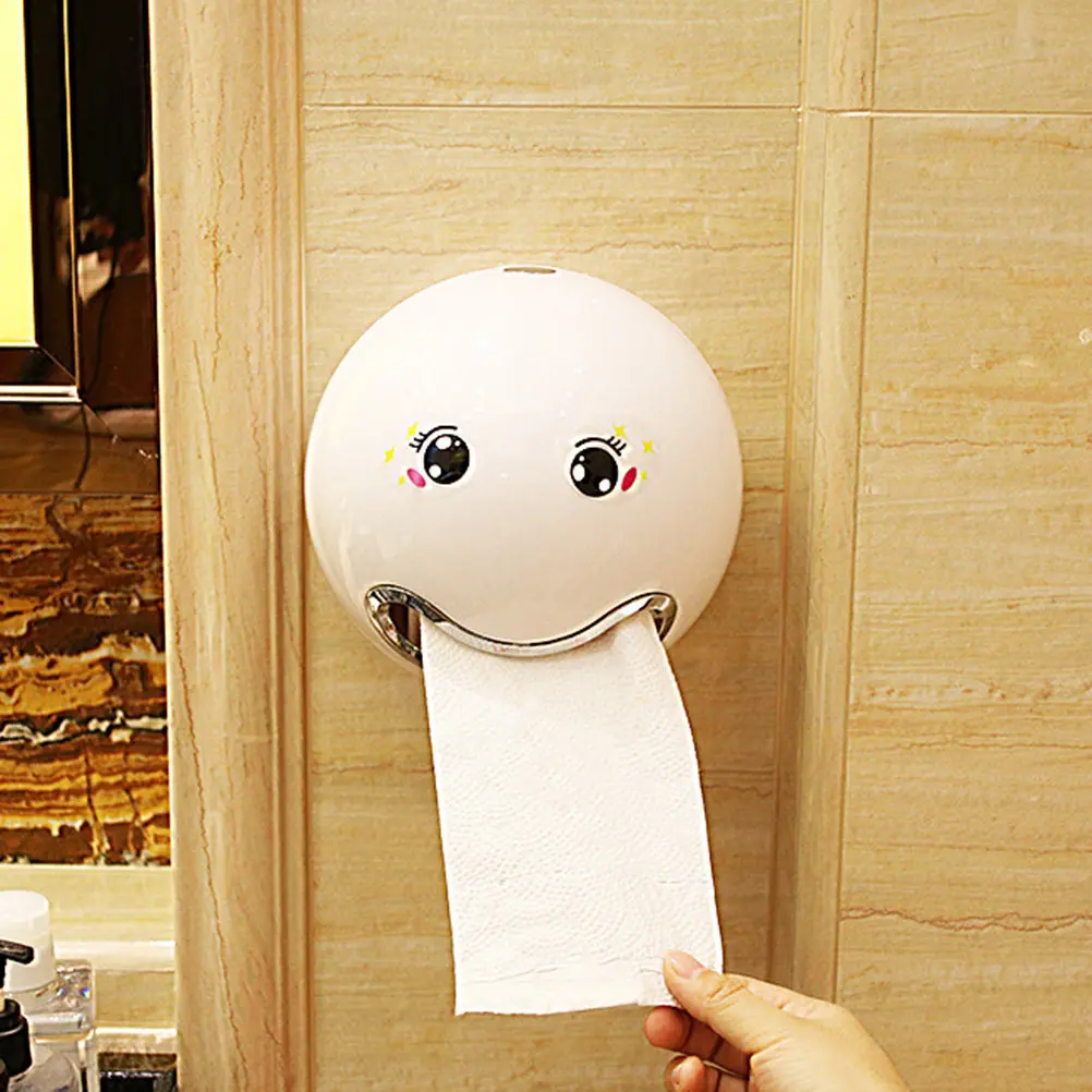 

Cute Cartoon Bathroom Paper Towel Holder Made of Premium Material Easy Mount with Screws Decorative Toilet Accessory 16Cm