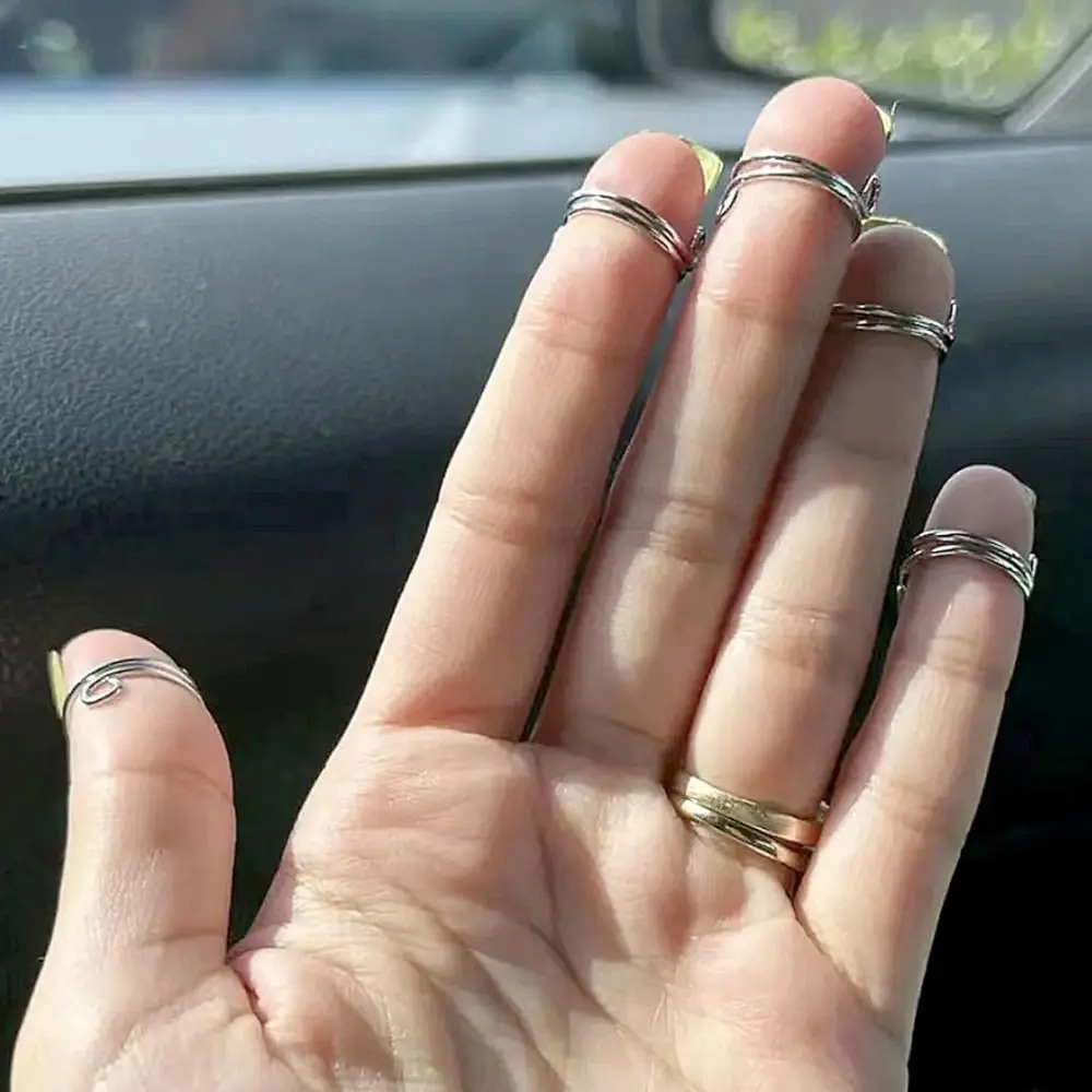Fingertip Nail Rings Nail Rings for False Nail Women Girls Phalanx Ring Adjustable Reusable Removable Nail Art Decoration view 2