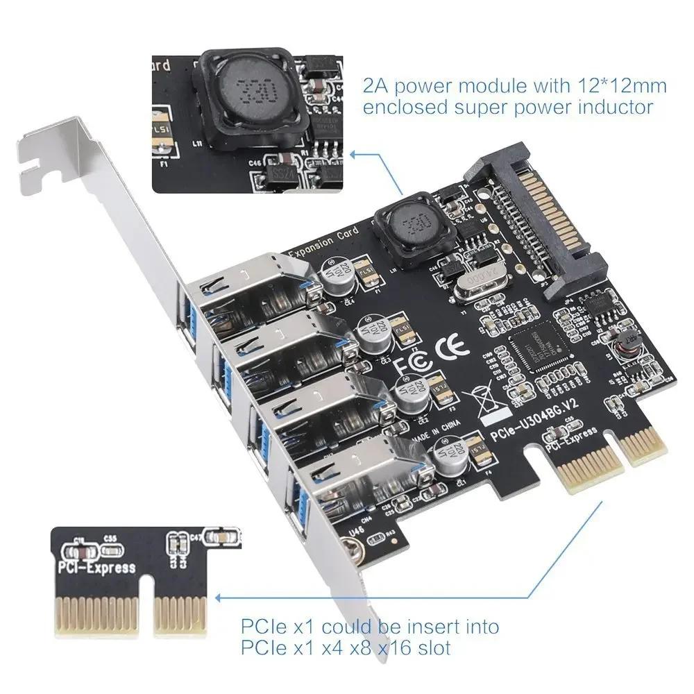 Desktop PCI-E to USB3.0 Expansion card 4 Four-port high-speed NEC rear USB3.0 adapter card without power supply