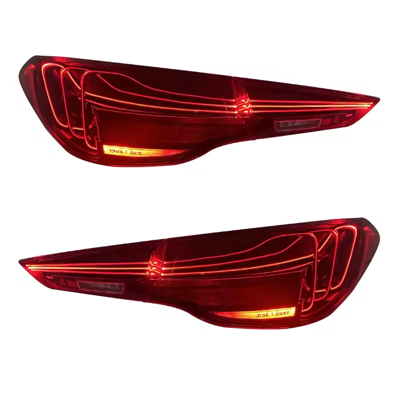 Full LED La-ser Filament Rear Tail Lamp For B-M-W G22 G23 G26 G82 2021-2026 Plug-Play Red Lens Brake Reverse Warning Light Kit
