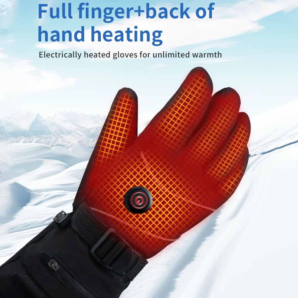

DC Plug in Electric Heated Gloves 3 Heat Levels Heated Hand Warmer Windproof Heated Gloves Waterproof Touch Screen for Women Men