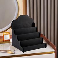 Card Display Stand Portable Wood Shelf Poster Organizer for Book Black
