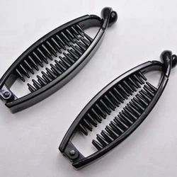 6 Pcs Black Plastic Banana Fish Clips Hair Claw Comb Ponytail Holder 80mm for DIY Craft  High quality in EU and US quality st