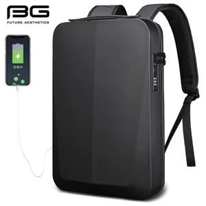 BANGE NEW Shell Design Anti-Thief TSA Lock Men Backpack Waterproof 15.6 inch Laptop Backpacks Man Travel Bag With USB Charging
