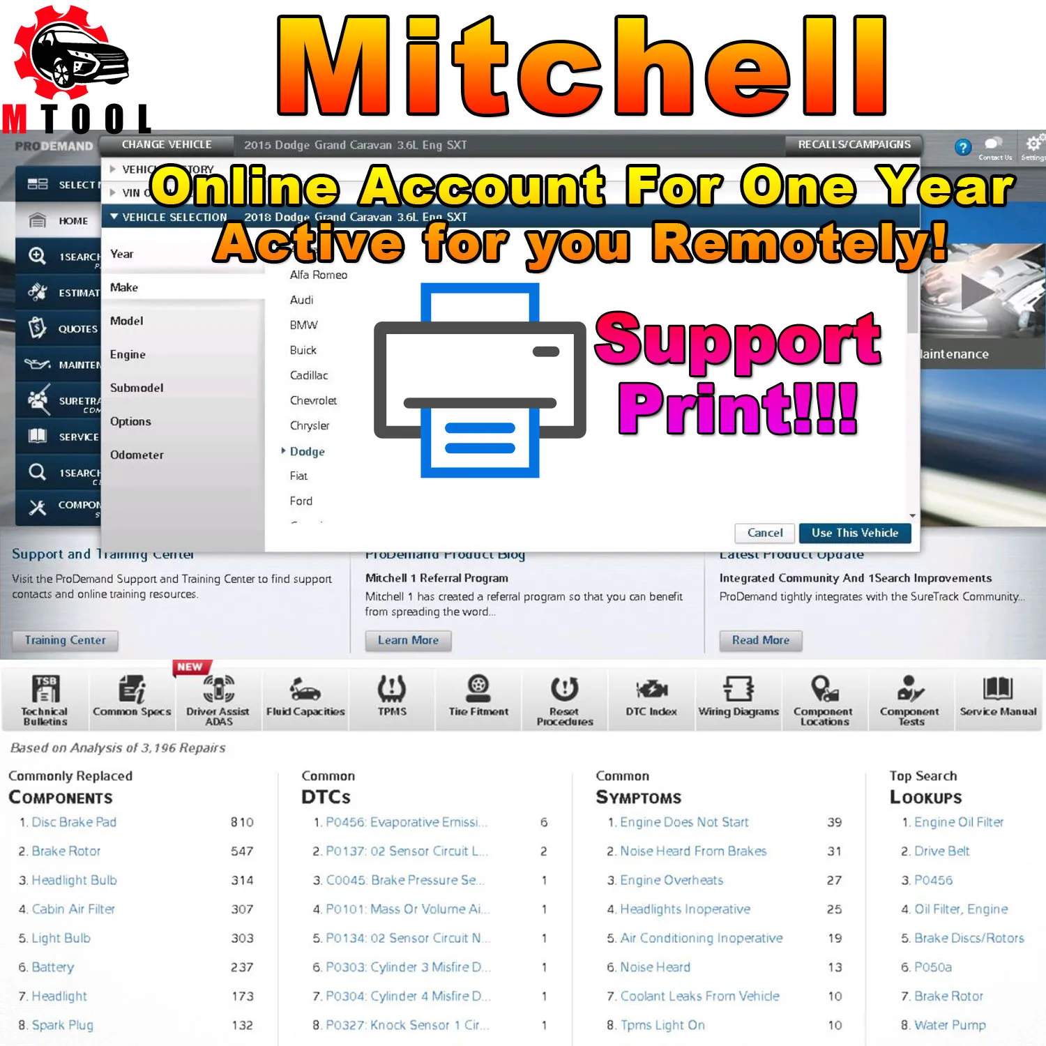 

2024 Mitchell Mitchel1 One Year Online Account Fast and Stable Car Diagnostic Software for TPMS Tire DTC Index Wiring Diagram