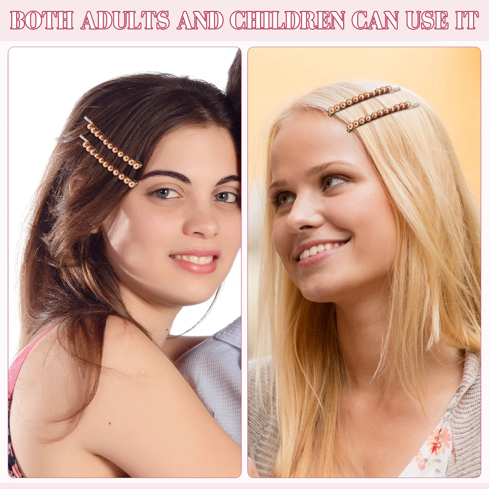 

2pcs Faux Pearl Hair Clips Elegant Bobby Pins French Style Barrettes Wedding Bridal Accessories Durable Alloy Material Versatile