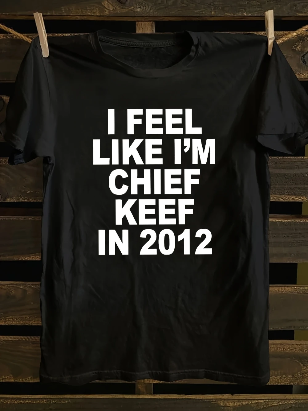 Camiseta con estampado gráfico divertido para mujer, I Feel Like I'm Like Chief Keef in 51.1meter, Top informal con cuello redondo para verano y primavera