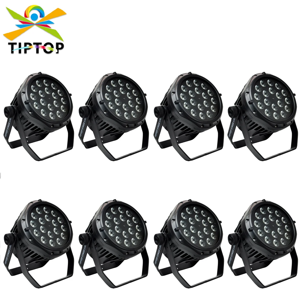 

Freeshipping 8XLOT 18x12W RGBW 4IN1 Color Mixing Outdoor IP65 Led Par Cans Casting Aluminum Shell No Noise Rain Proof TP-P104