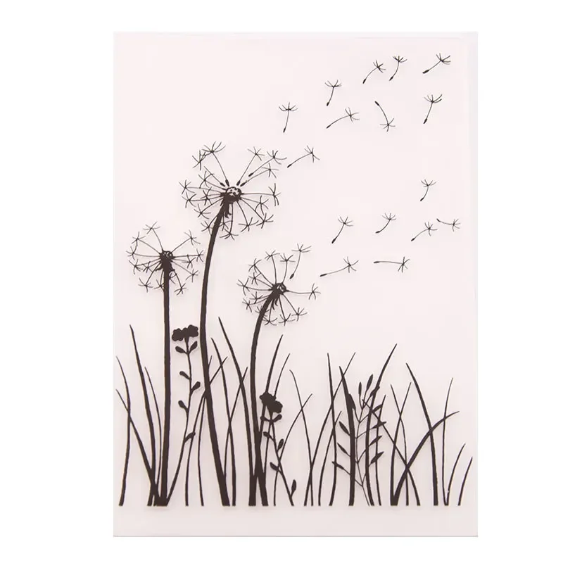 Plastic Embossing Folder, Dandelion Background Paper Card Template Mold for Card Making Scrapbooking Album Decor EM131