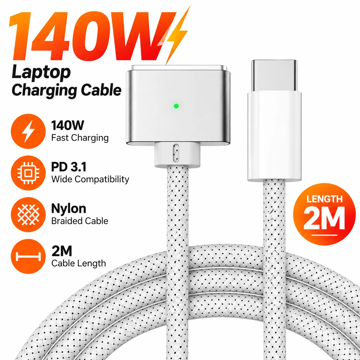 USB C to 3 Charging Cable Suitable for MacBook Air 5.3-inch 15.1-inch MacBook Pro 14 16 M5 M4 M3 M2 M1 2026 2025 2024 2023 2022