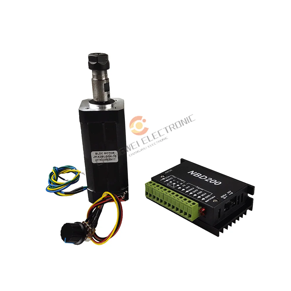 400W High-Speed Brushless Spindle 10800 Rpm DC Spindle Of Engraving Machine Supports PWM And Analog AIN Speed Regulation