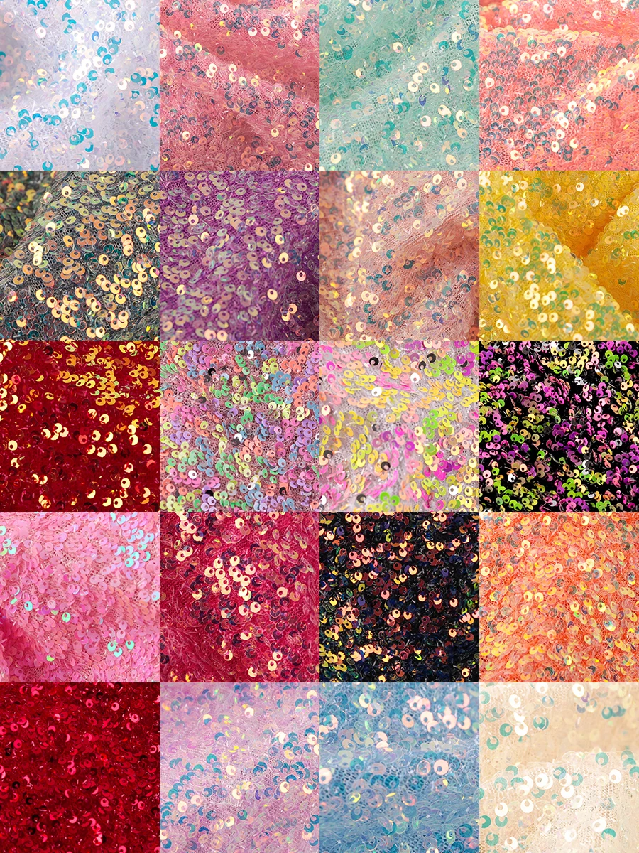 Impermeable Illusion Sequins Fabric Mesh Mess Wedding Decoration Shooting Background Dress Stage Clothing Fabrics