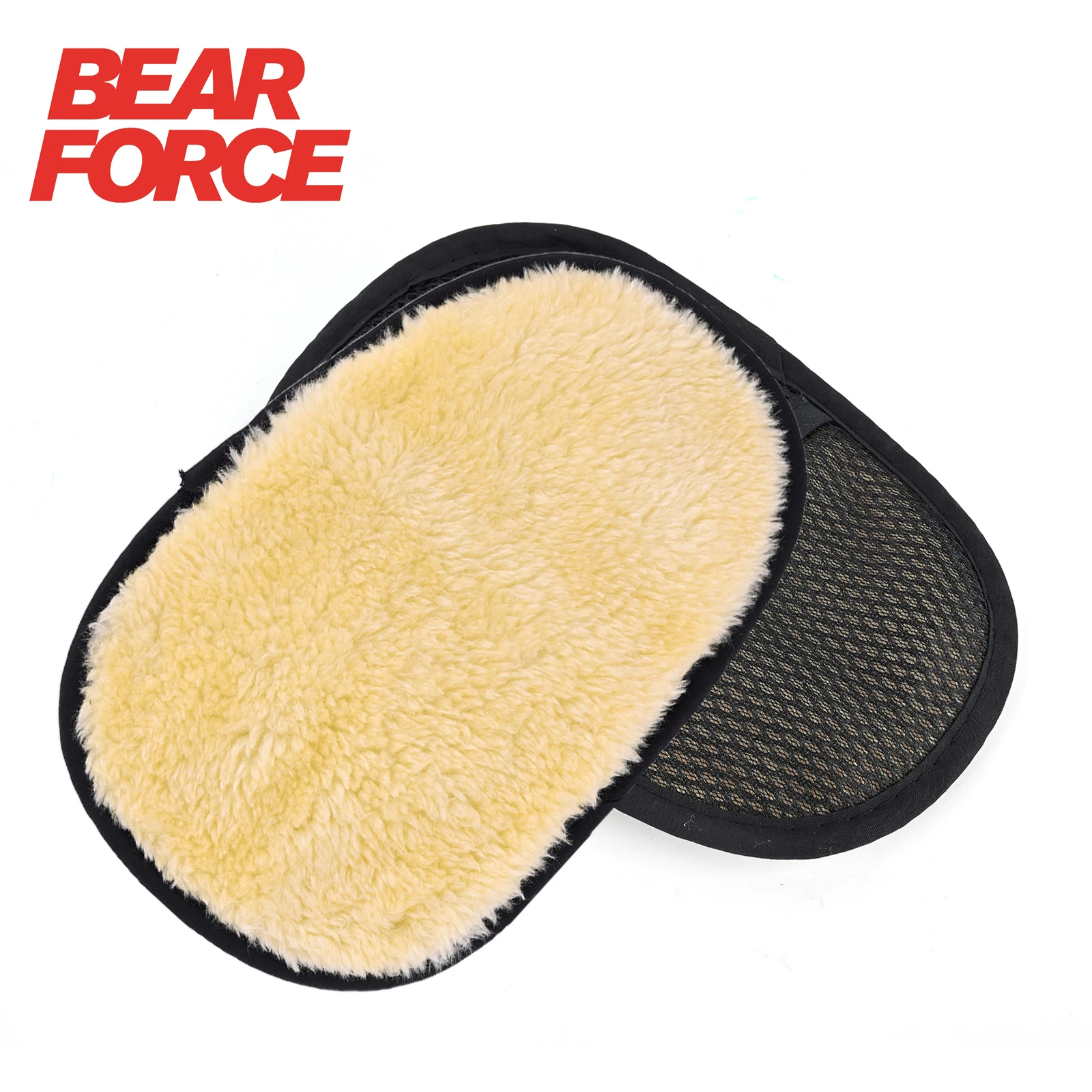 BEAR FORCE Premium Faux Wool Wash Mitt – Ultra-Soft, Breathable Car Detailing Glove for Non-Scratches Washing & Polishing