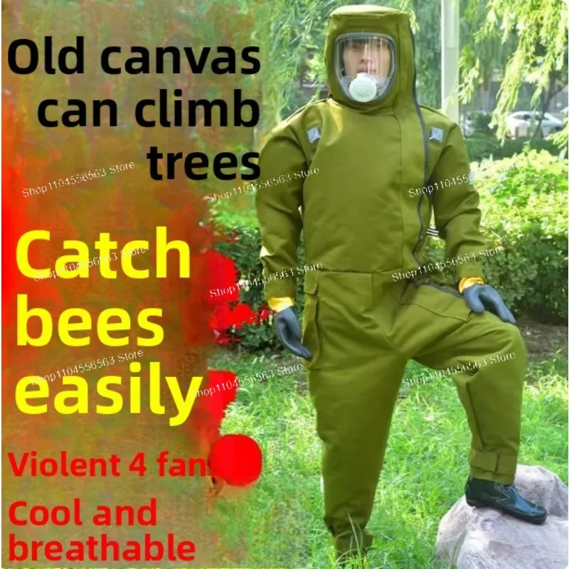 Bee Keeper Protective Suit with Breathable Veil & Helmet, Full Body Beekeeping Clothing with Gloves & Safety Mask