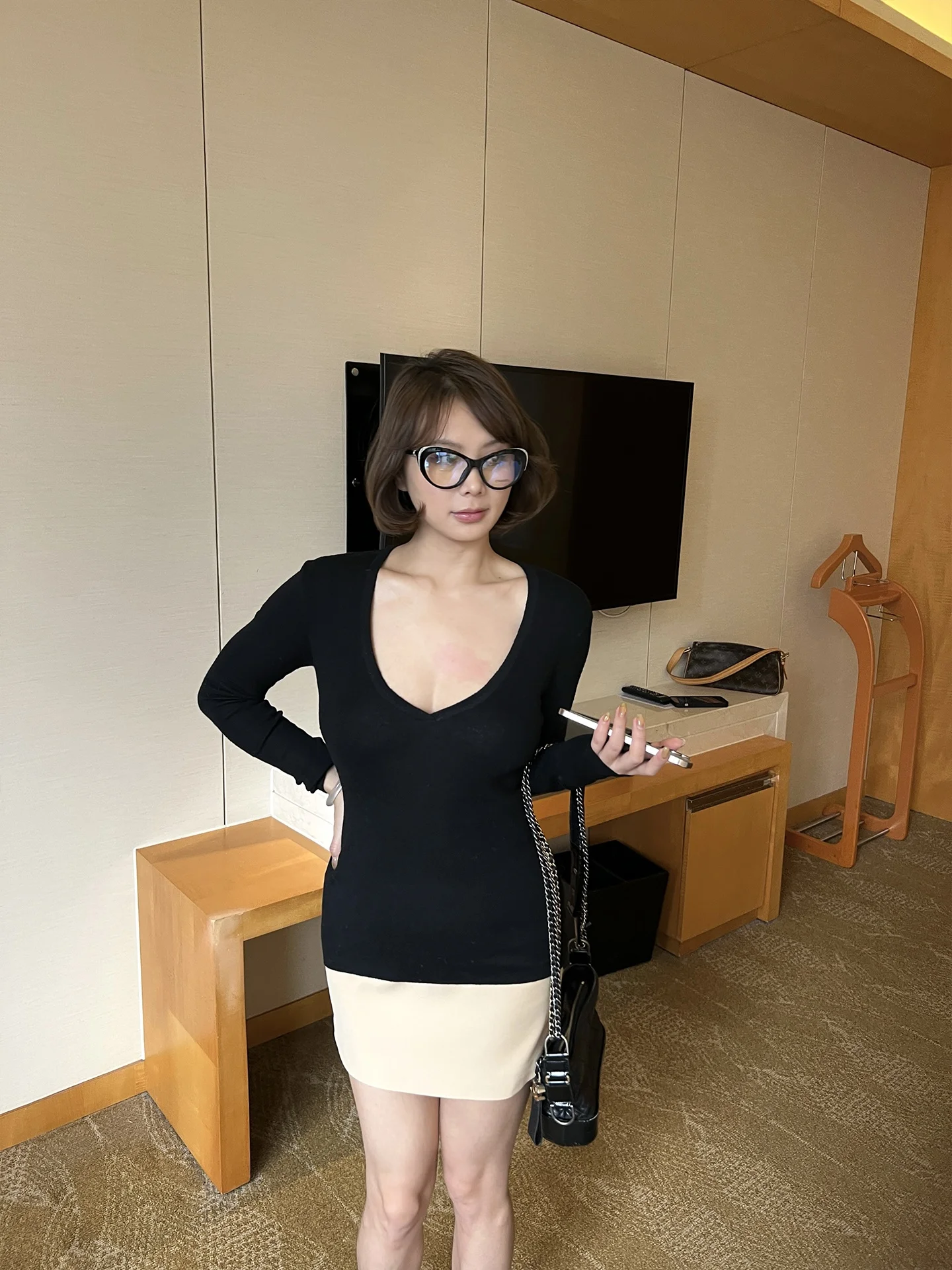 

Secret Dindi Women's Long Sve Knitted V-Ne Base Layer Top Slim Fit Versatile Bla ential Turtlene Pullover