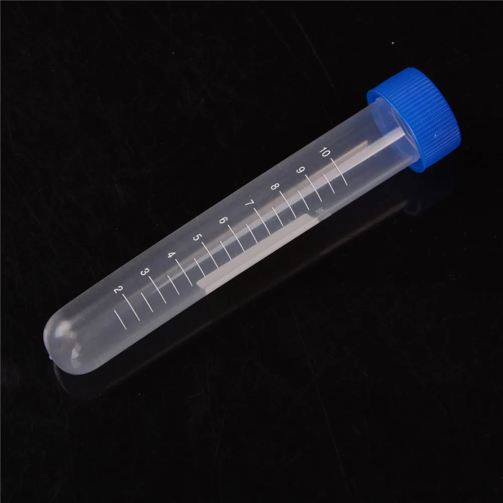 10X 10ml Plastic Centrifuge Test Tube Vial Container Self Standing Screw Cap