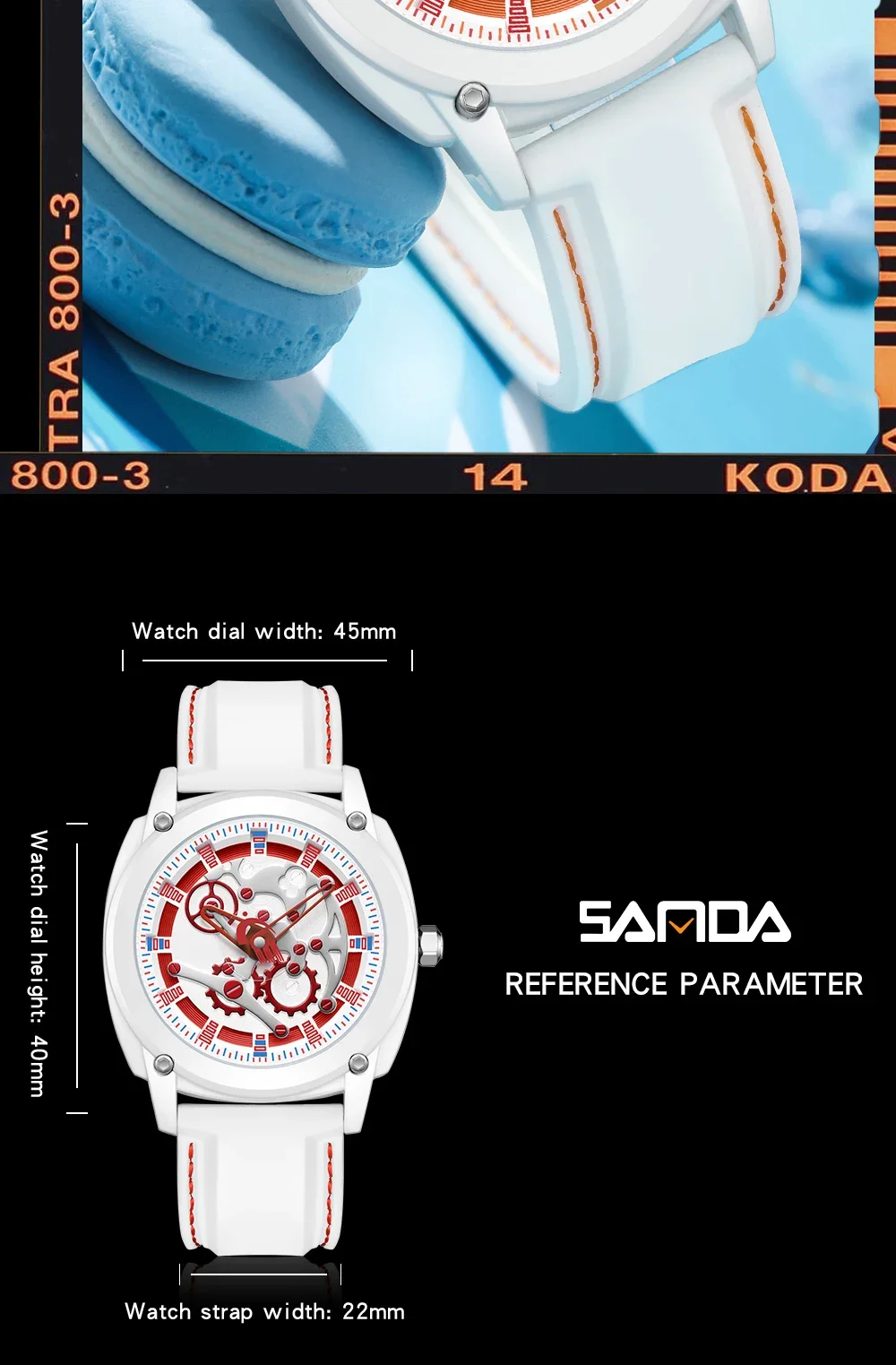 Relógio de pulso de quartzo impermeável masculino Sanda, movimento japonês, pulseira de silicone macia, marca superior, novo design Reloj para homens, moda, 50m, 3235