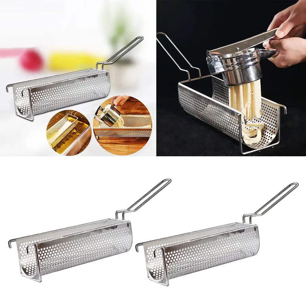 Food Grade 304 Stainless Steel Fried Food Basket Large Fryer Strainer for Home Cooking French Fries and Chicken Fry Machine Food Grade 304 Stainless Steel Fried Food Basket Large Fryer Strainer for Home Cooking French Fries and Chicken Fry Machine