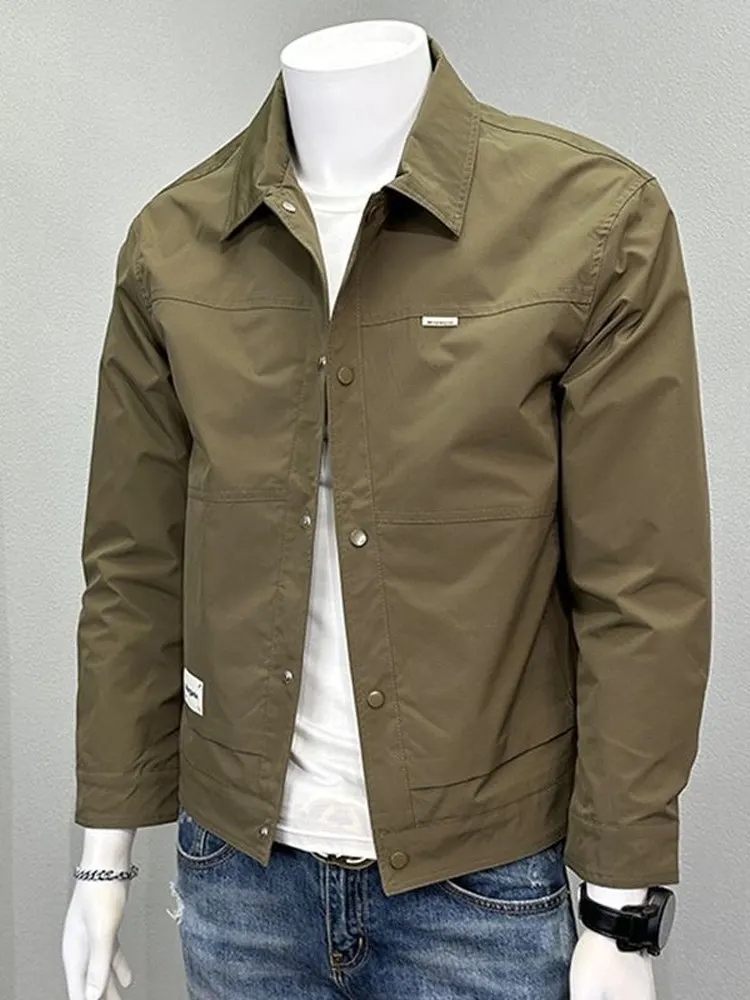 جاكيت رجالي عصري جديد لعام 2025 بياقة قائمة، متعدد الاستخدامات كملابس عمل وملابس خارجية، أنيق وعصري بأسلوب كوري شعبي #2