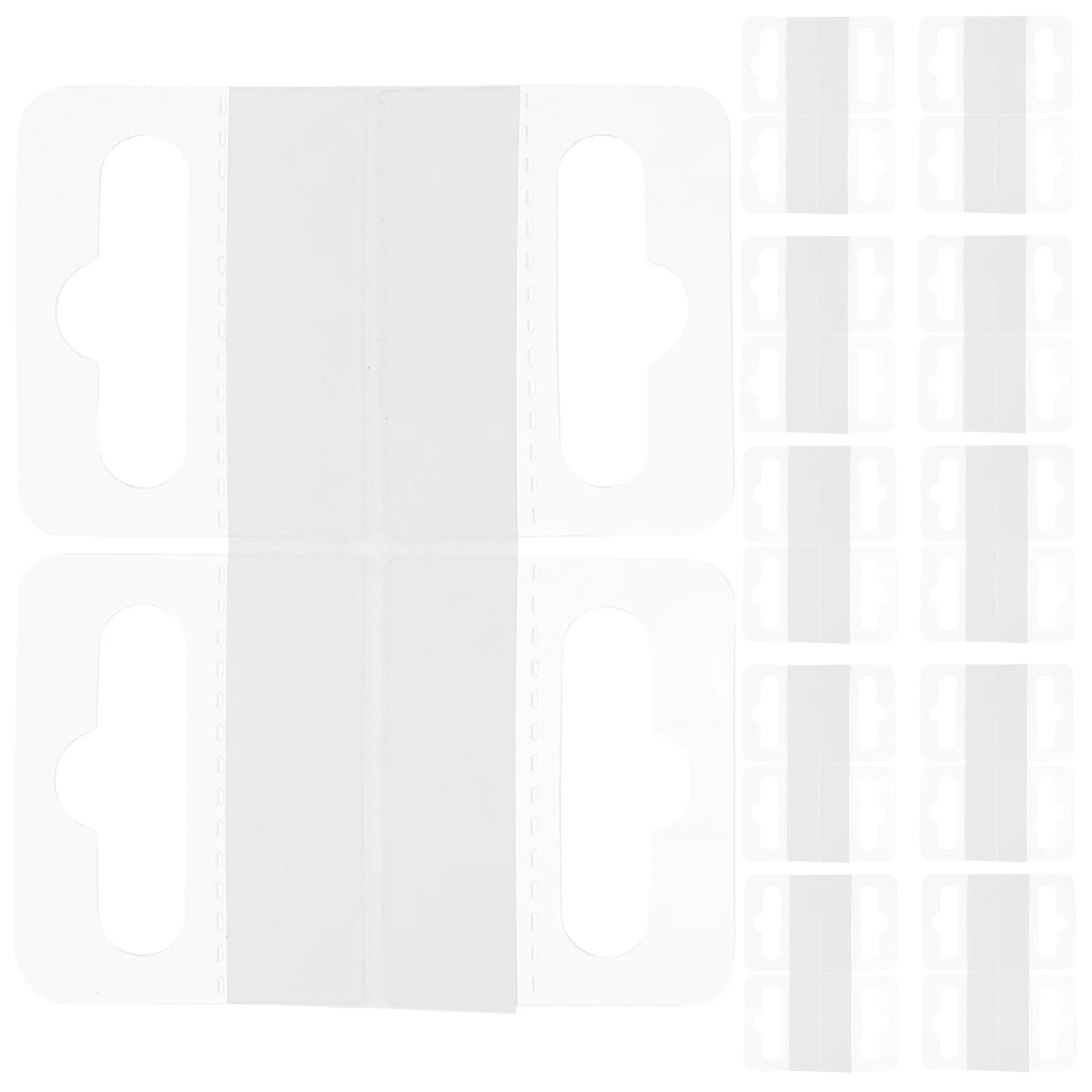 

200 Pcs Tabs Hanging Plastic Label Tags Merchandise Display for Retail Adhesive White