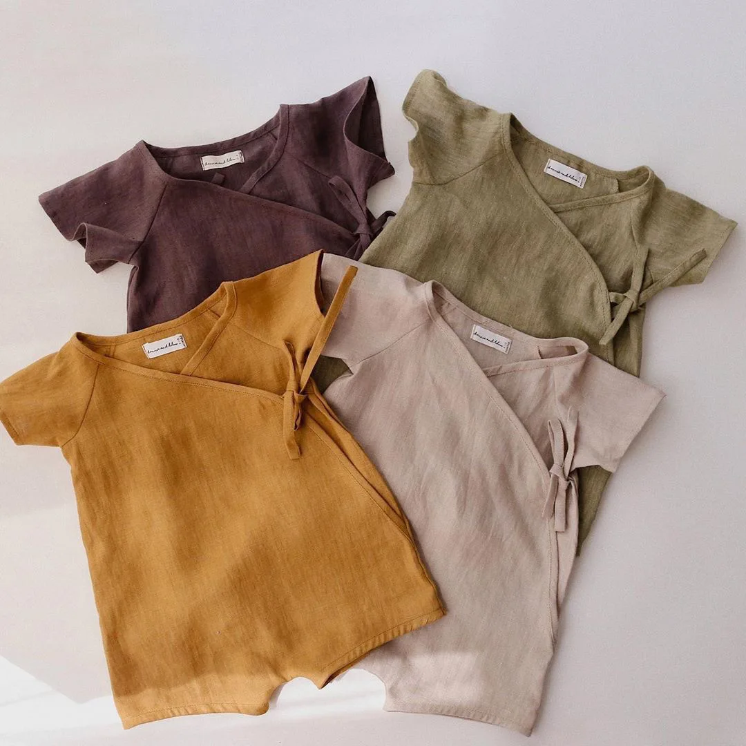 

2026 Summer New Baby Short Sleeve Casual Romper Solid Newborn Cotton Linen Breathable Jumpsuit For Boy Girl Infant Clothes