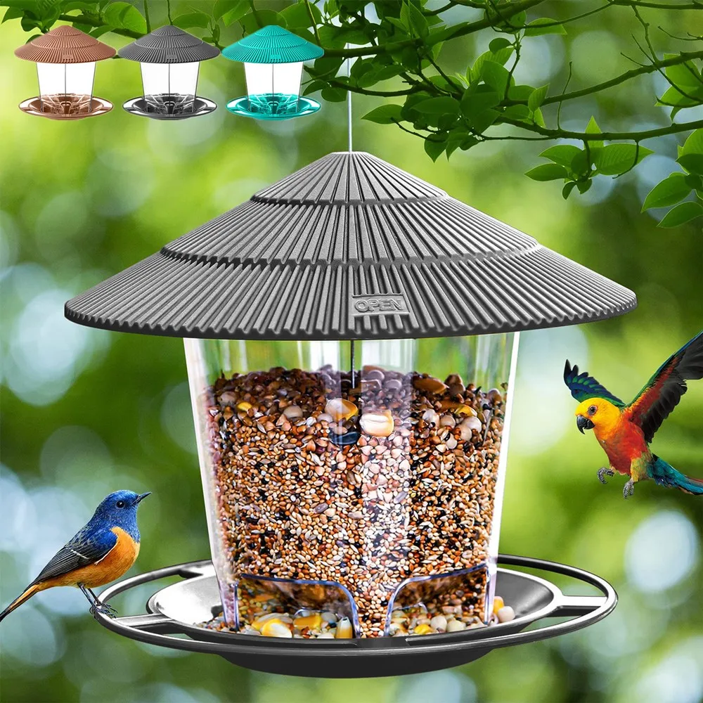 Bird Feeder Automatic Foot Feeding Tool Outdoor Bird Feeder Hanging Nut Feeding Multiple Hole Dispenser Holder Food Container