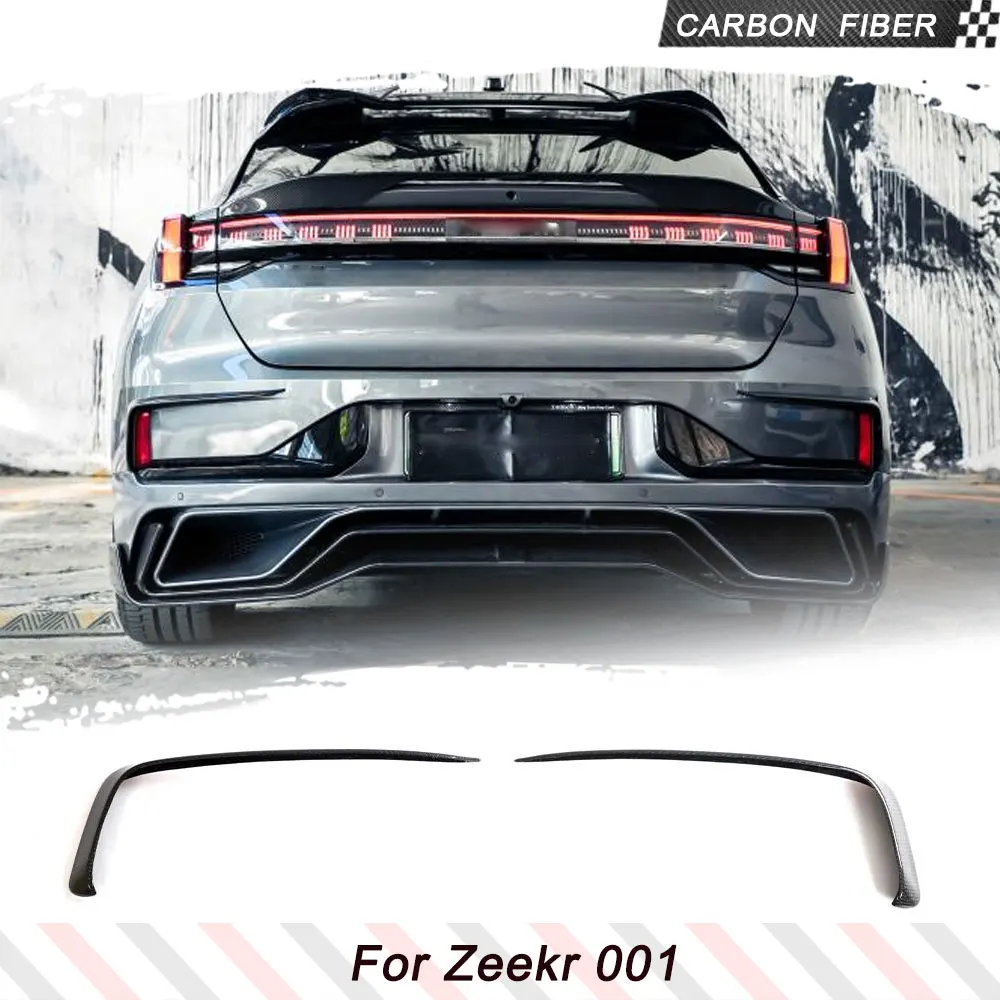 Car Rear Bumper Canards For Geely Zeekr 001 2021-2024 Carbon Fiber Car Rear Splitters Spoiler Car Body Kits Trims