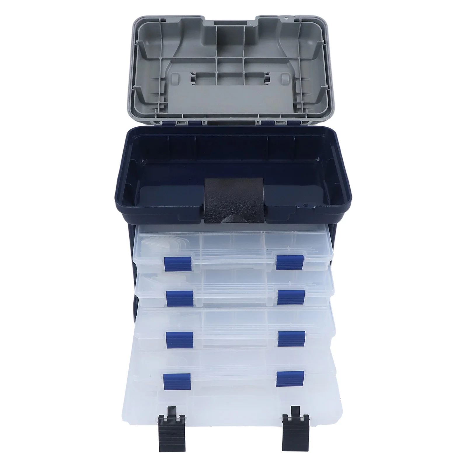 

Black orange,green Fishing Gear Box Independent Compartment Fishing Box Foldable Fishing Box Thickened Buckle Foldable Handle