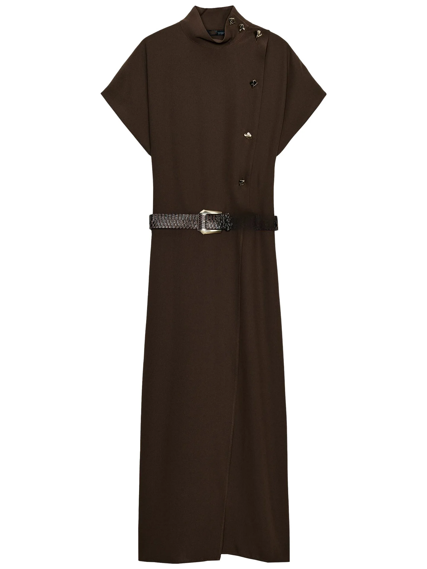 Ele ارتفاع الخصر ميدي Dr سليم صالح ort Sve الوقوف طوق مربوط Faionable شتاء 2025 المرأة عادية Dr