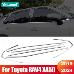 For Toyota RAV4 XA50 2019 2020 2021 2022 2023 2024 RAV 4 Hybrid Car Window Frame Trim Strips Car Body Sticker Accessories