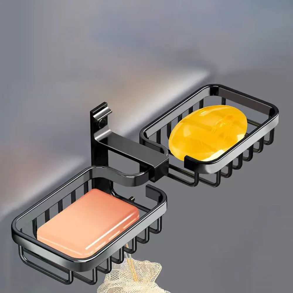 

Алюминиевая настенная мыльница, самоклеящаяся со сливом воды, мыльница для ванной комнаты, нержавеющая сливная коробка для мыла без перфорации, бытовая