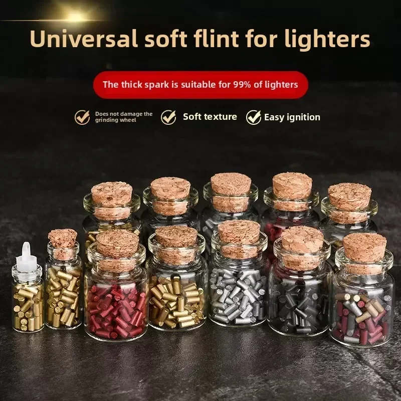

500pcs Gold Universal Lighter Crushed Stone Fuel Inflatable Lighter Replacement Spare Parts Size (2.2x5mm) Flint