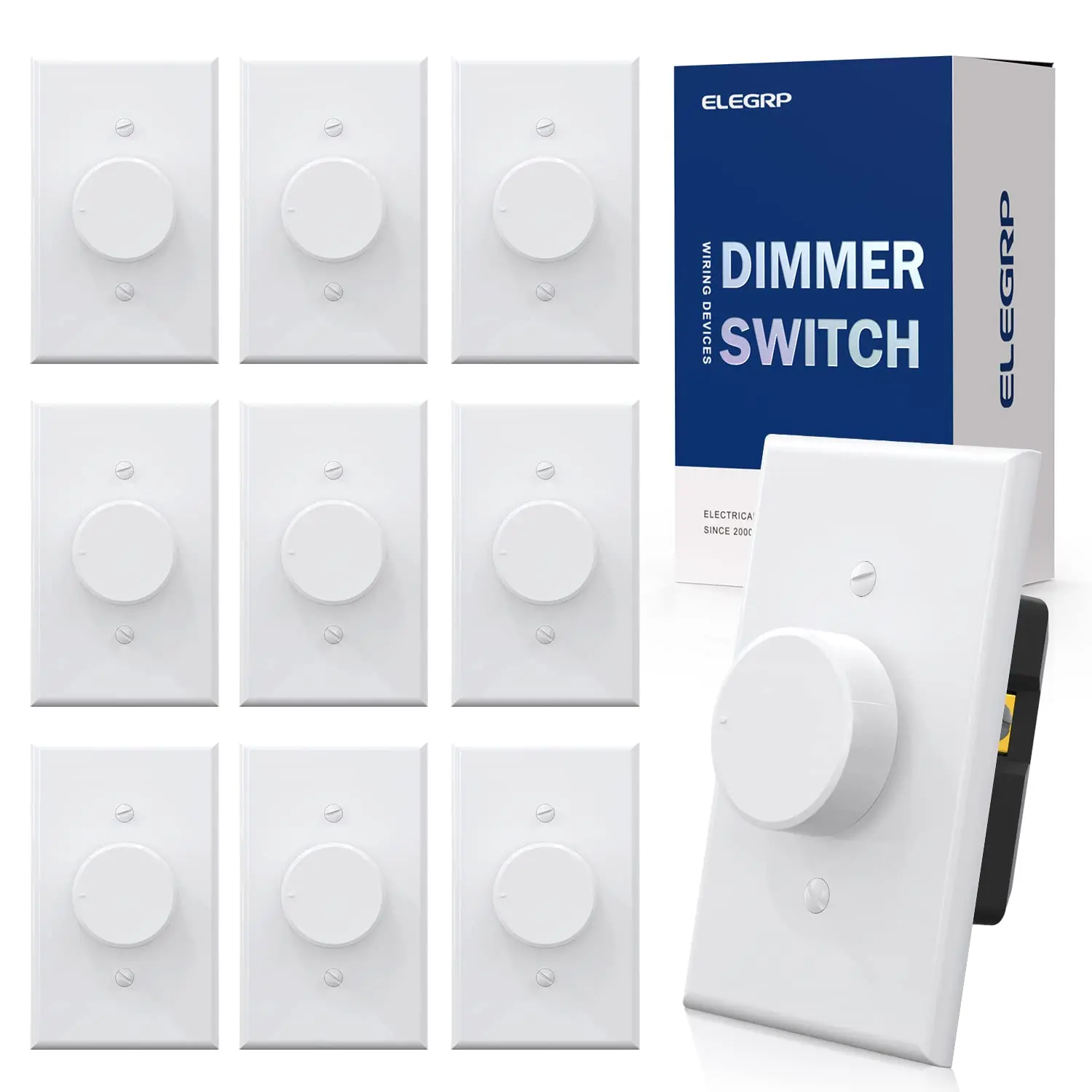 For dimmable LED, CFL and incandescent bulbs, unipolar / 3-way rotary dimmer switches, including wall panels, UL certified