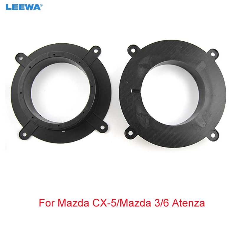 

LEEWA Car 6.5" Speaker Spacer Mat for Mazda CX-5/Mazda 3/6 Atenza Audio Speaker Pads Adaptor Holder Installer Ring Kits