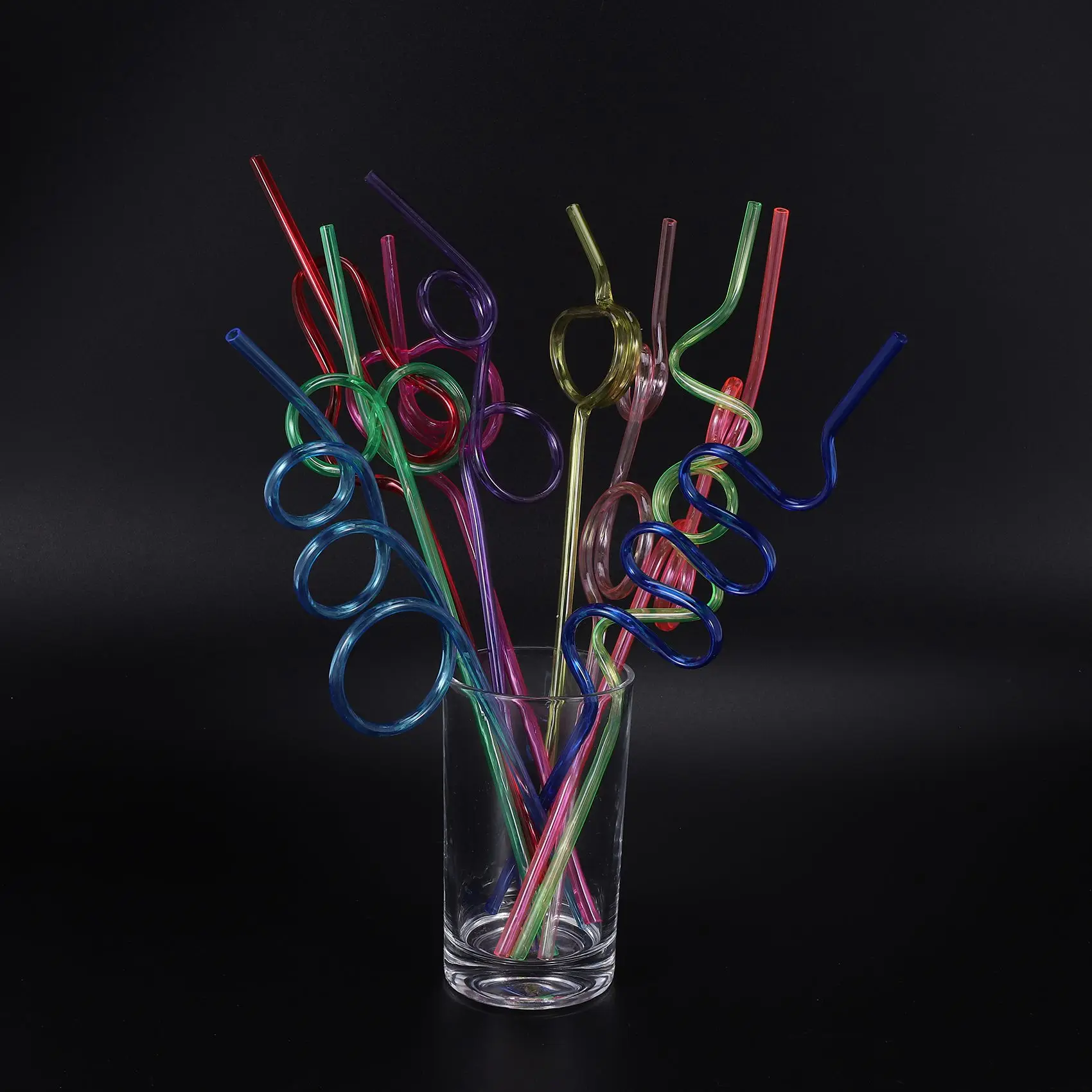 

Crazy Loop Straws, (Pack Of 50) Crazy Silly Colorful Reusable Drinking Straws Mega Pack BPA And PFOA Free
