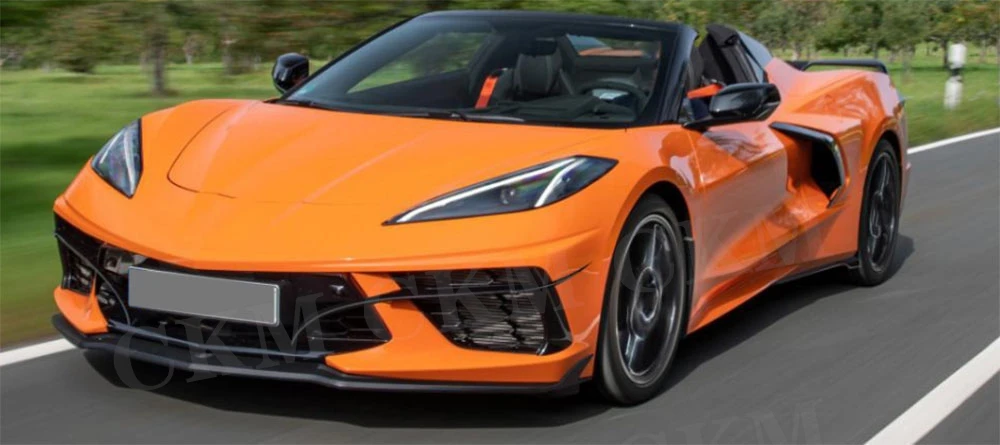 

Декоративные накладки на передний бампер из карбона для Chevrolet Corvette C8 2020-2021, вентиляционные решетки, канарды, накладки из FRP