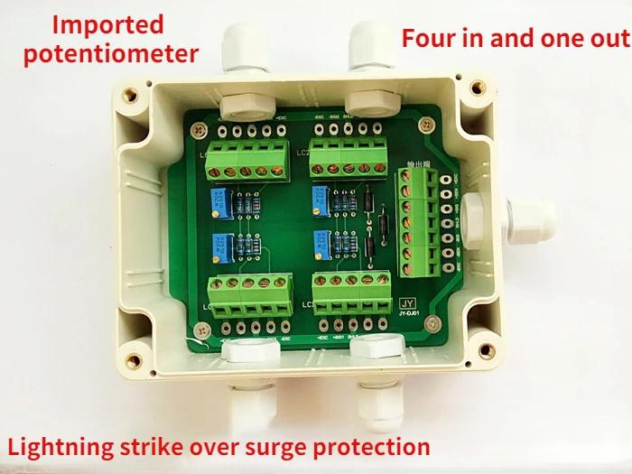 Junction Box/Weighbridge Junction Box/Load Cell Four Inputs One Output 5 Wires 100 Tons Electronic Floor Scale Box