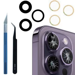 Terug Achteruitrijcamera Glazen Lens Met Lijm En Reparatie Tool Kit Voor iPhone 11 12 13 14 Mini Pro Plus max Vervanging