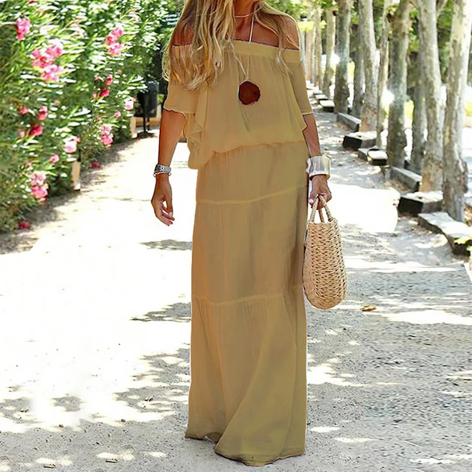 Chic and Elegant White Bohemia Dress V-neck Lace Up Cover Up For Woman 2023 Summer Maxi Dress Beachwear Holiday Beach Slip Dress - Image 4