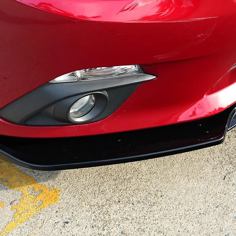3Pcs Glossy Black Front Bumper Lip Body Kit Spoiler For Mazda 3 Axela 2014-2018