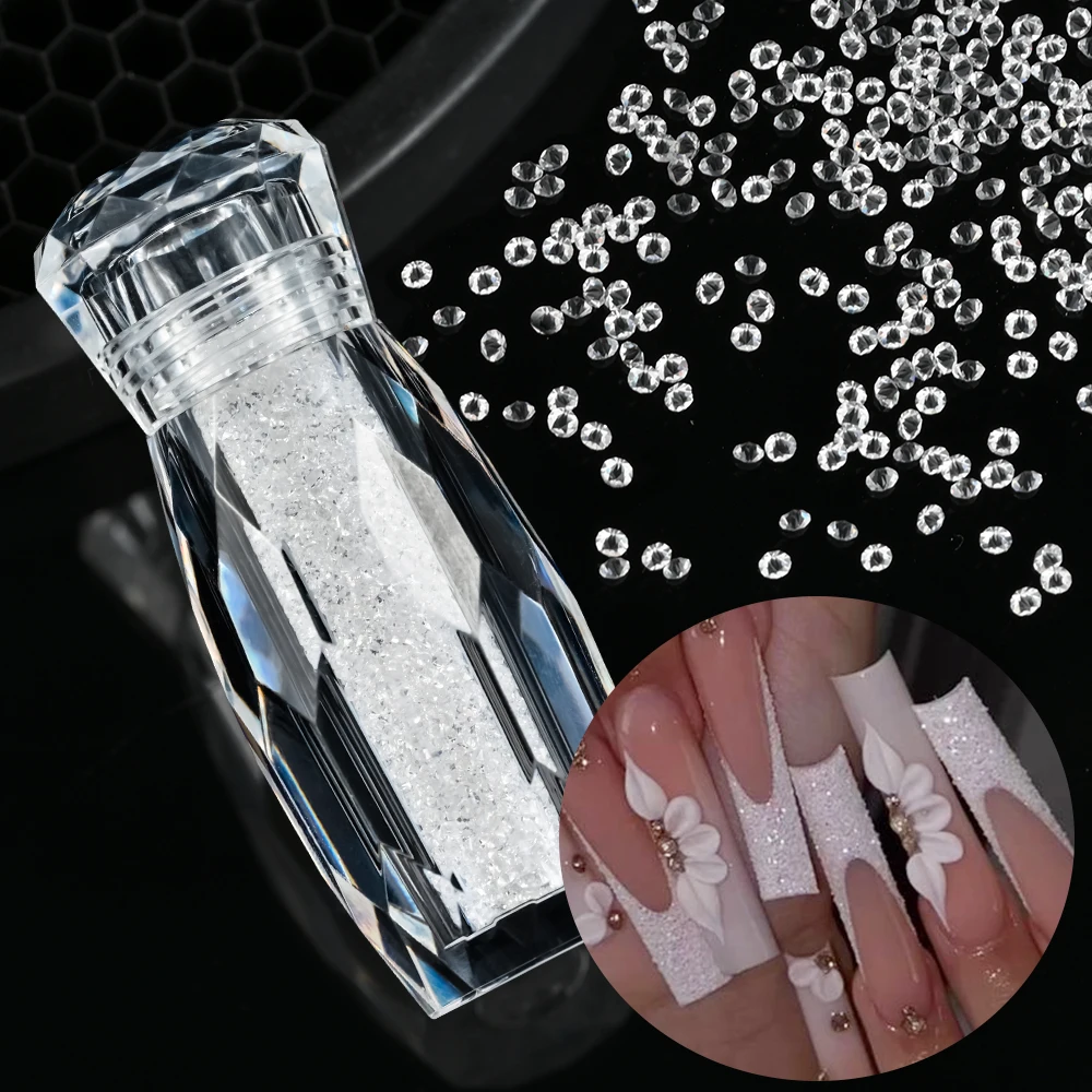 1 Bottle 1.2-1.4mm Caviar Crystal Pixie 3D Nail Art Micro Zircon Mini Rhinestones Jewel Sparkle Mini Glitter Manicure Charm DIY*