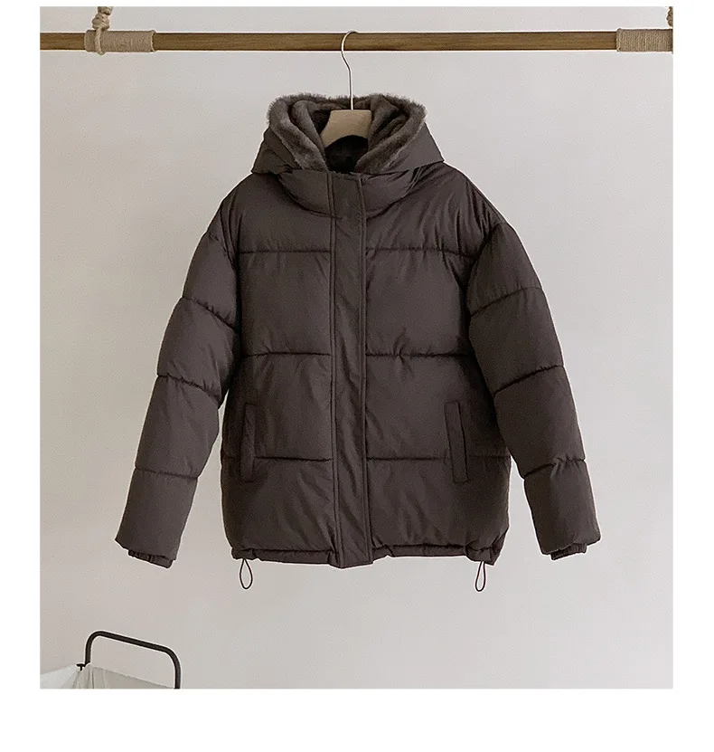 Mit kapuze Unten Jacke Für Frauen Winter Neue Koreanische Mode Abnehmbare Große Pelz Kragen Taille Verdickt Stepp Mantel Frauen Kleidung