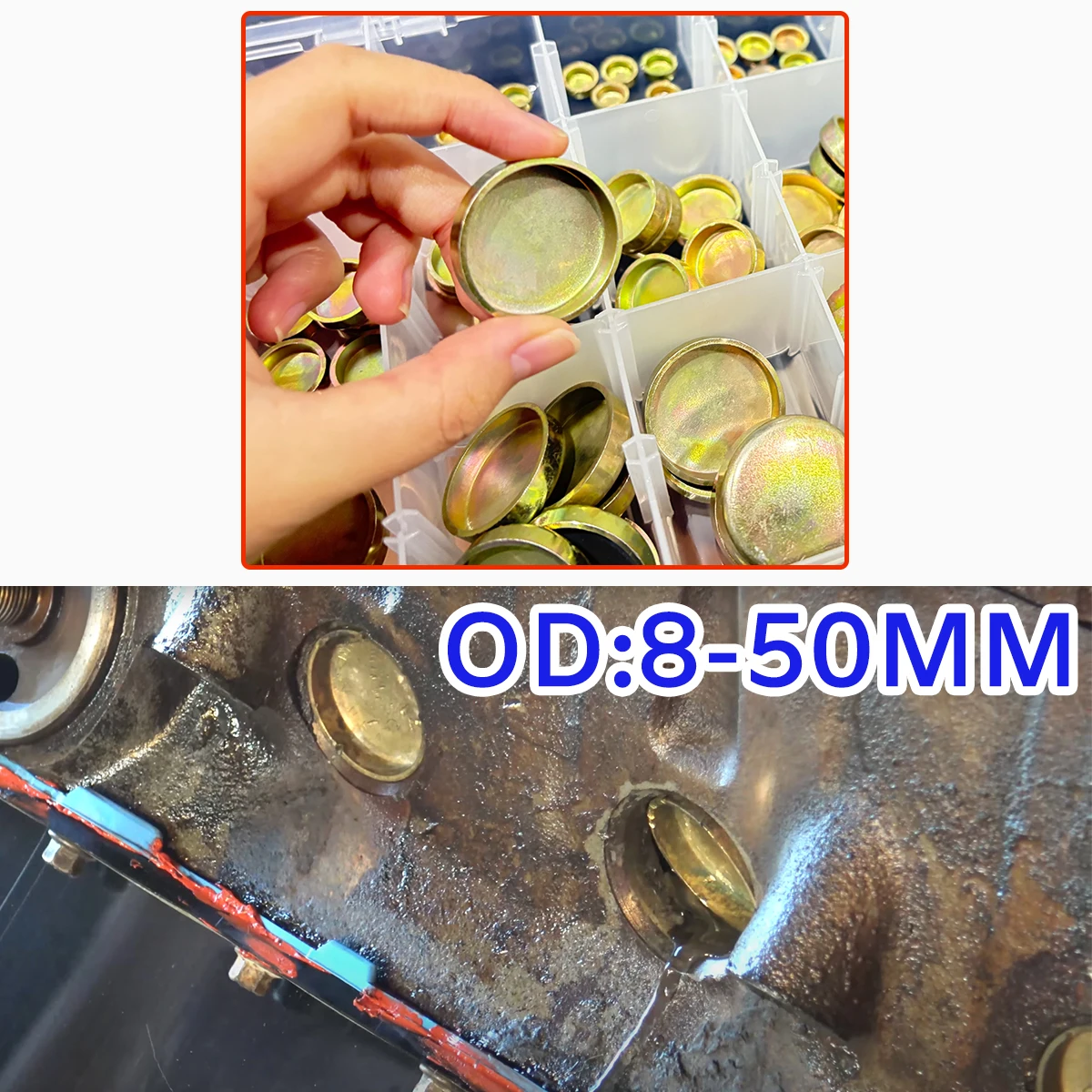 Tampa de Expansão de Congelamento Universal 8-50mm para Plugue Central do Motor, Zincada, para Bloco de Cabeçote de Cilindro, Substitui Peças Novas Welch Frost